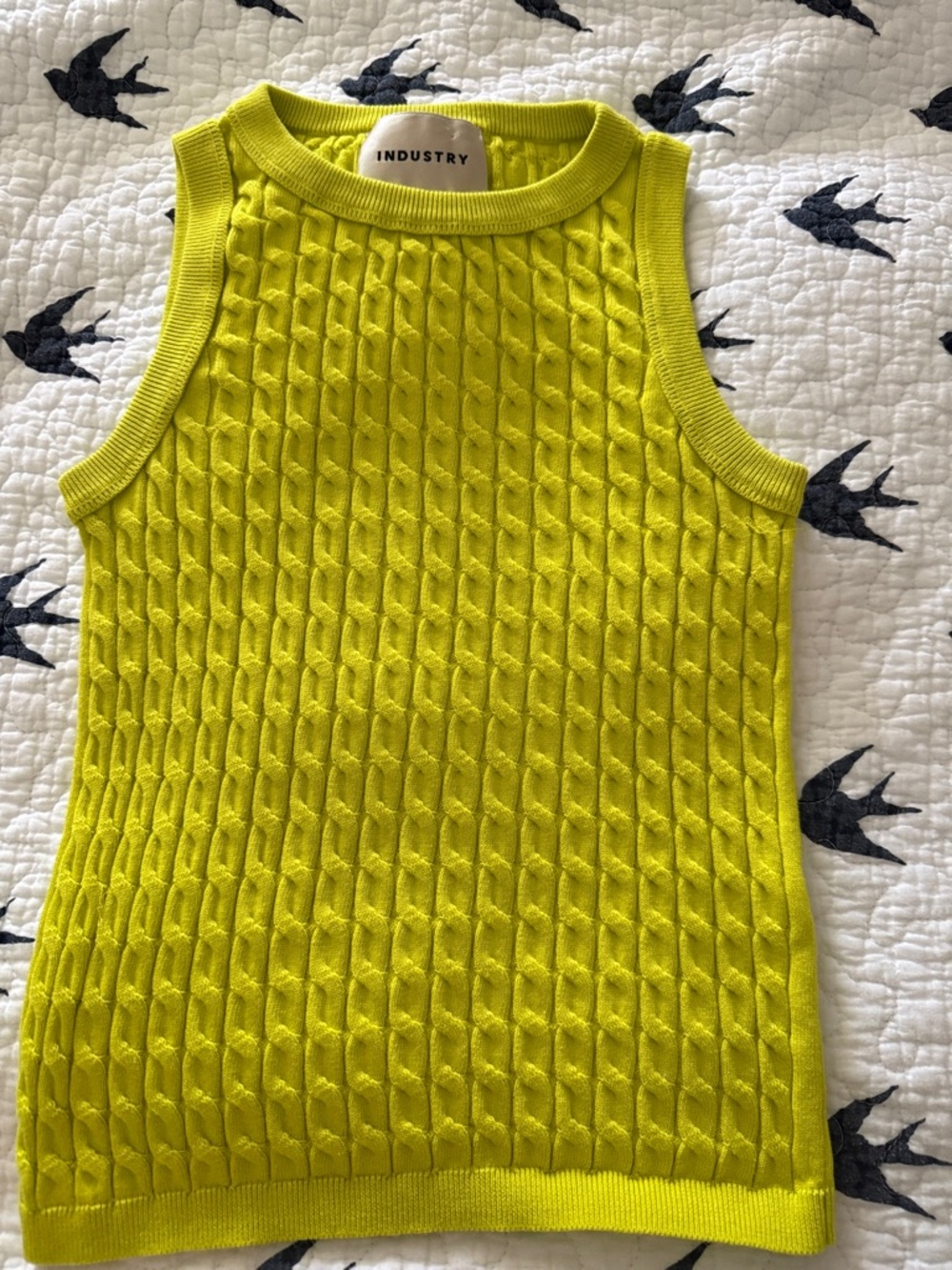 INDUSTRY by Republic Clothing cotton & silk  Bright Yellow Cable Knit Tank S|P